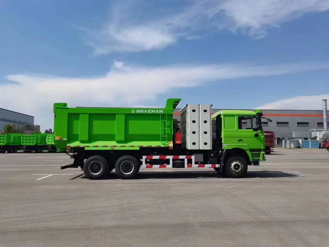 10 Wheels SHACMAN F3000 CNG Dump Truck 6x4 Euro V WEICHAI-430HP Green Perfect For Construction And Mining