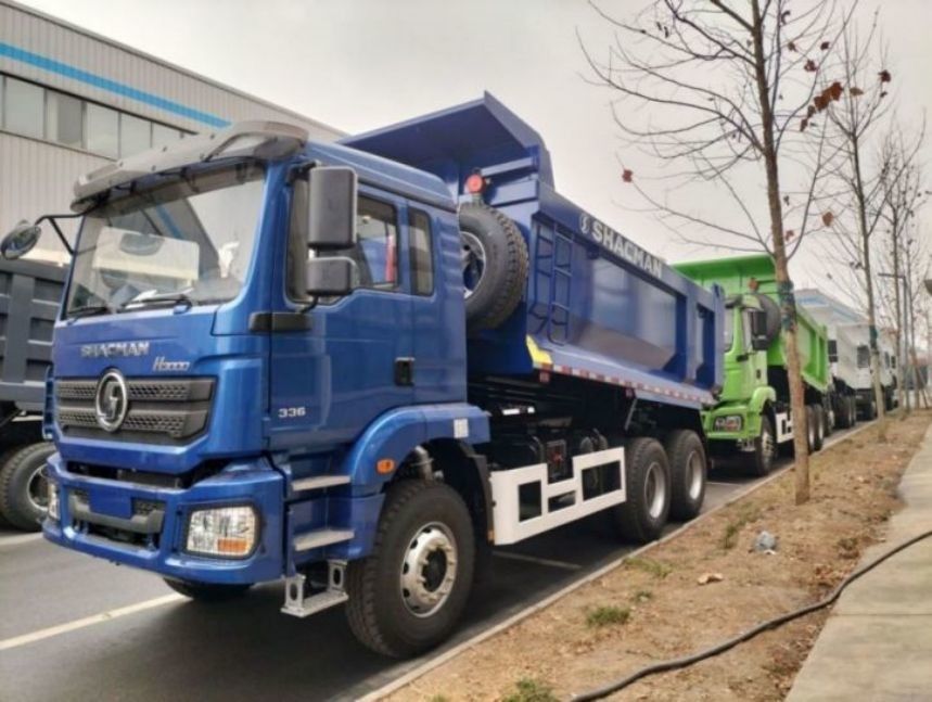 SHACMAN U-Cargo box Dump Truck 6x4 H3000 380 EuroII Blue Tipper Standard cab 12.00R20 tires