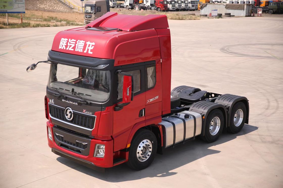 WP12.460E50 Engine And Ordinary Air Filter Equipped SHACMAN X5000 Tractor Head 6x4 460HP EuroV Red Truck Tractor Head