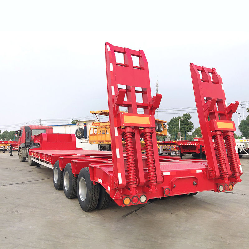 CIMC  Heavy Duty Low Bed Semi Trailer Truck FUWA 3 Axle Equipment Transport
