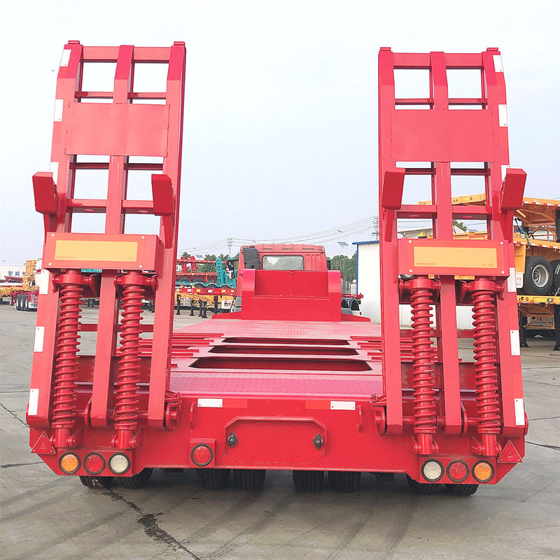 CIMC  Heavy Duty Low Bed Semi Trailer Truck FUWA 3 Axle Equipment Transport