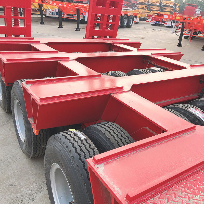 CIMC  Heavy Duty Low Bed Semi Trailer Truck FUWA 3 Axle Equipment Transport