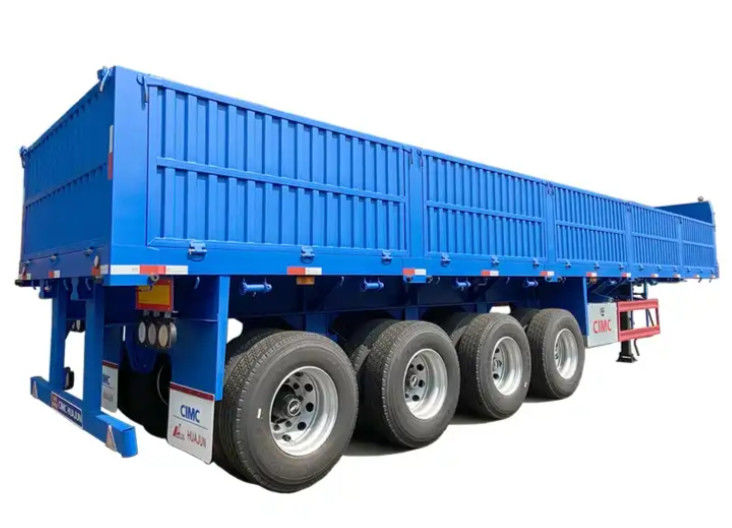 CIMC 4 axles flatbed semi-trailer with 1000mm sidewall 40Ton transport trailer truck