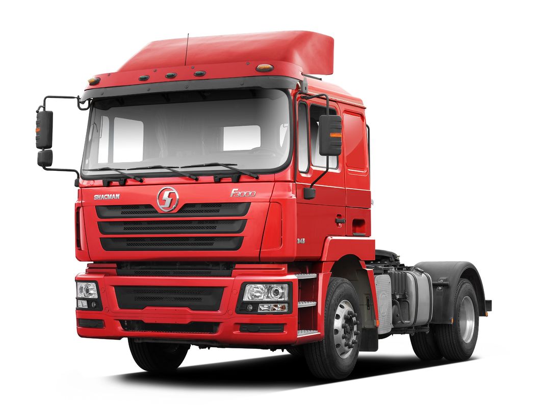 Red SHACMAN F3000 375HP Euro V 6-Wheel Tractor Head 4x2 WEICHAI Engine