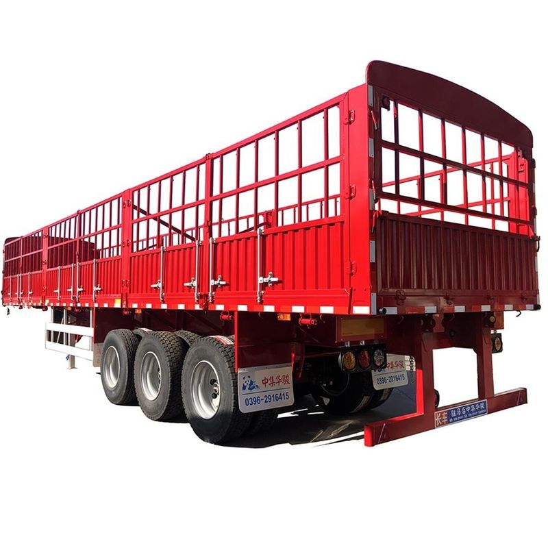 CIMC 3 Axles Fence Semi Trailer 60 Tons With Container Twist Lock SHACMAN Fence Cargo