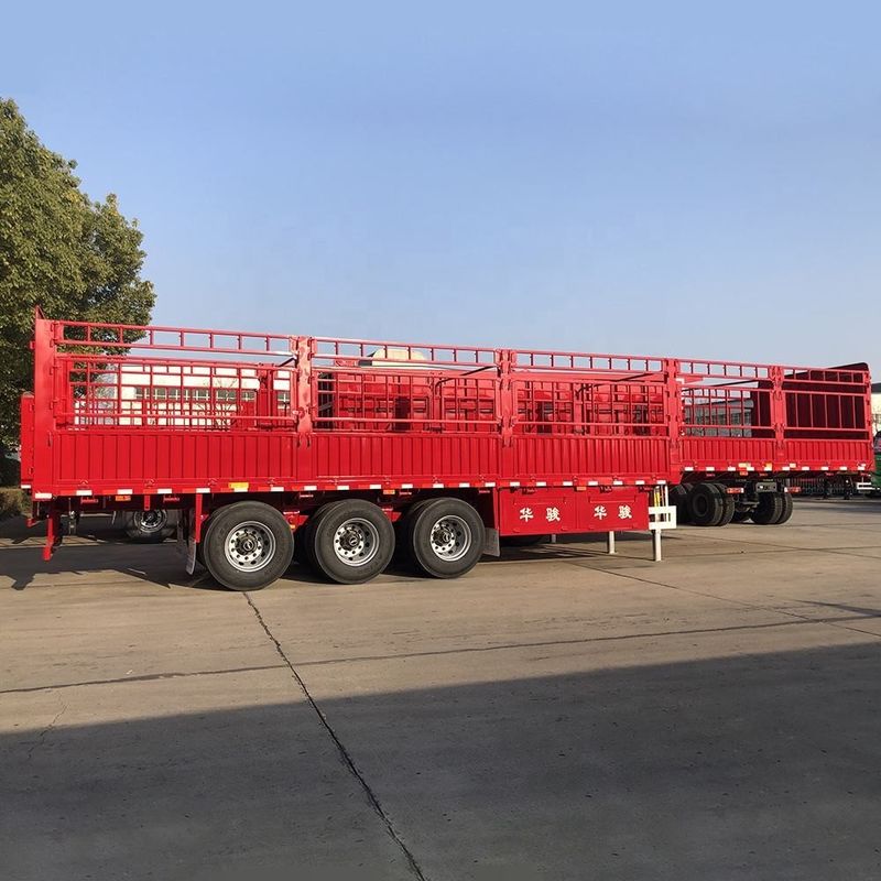 CIMC 3 Axles Fence Semi Trailer 60 Tons With Container Twist Lock SHACMAN Fence Cargo