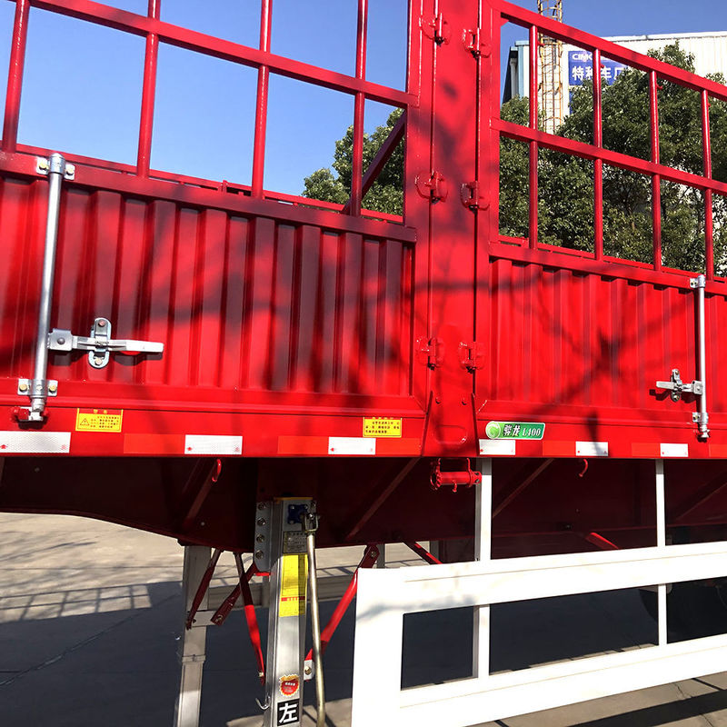 CIMC 3 Axles Fence Semi Trailer 60 Tons With Container Twist Lock SHACMAN Fence Cargo