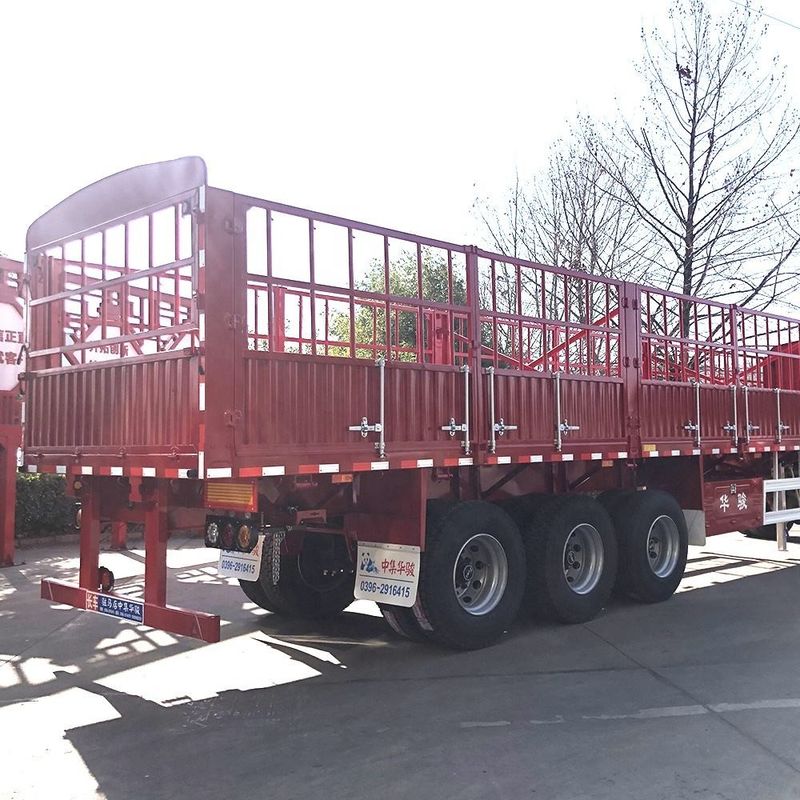 CIMC 3 Axles Fence Semi Trailer 60 Tons With Container Twist Lock SHACMAN Fence Cargo