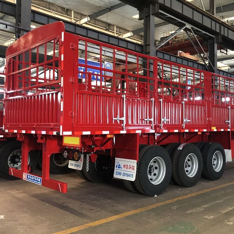 CIMC 3 Axles Fence Semi Trailer 60 Tons With Container Twist Lock SHACMAN Fence Cargo