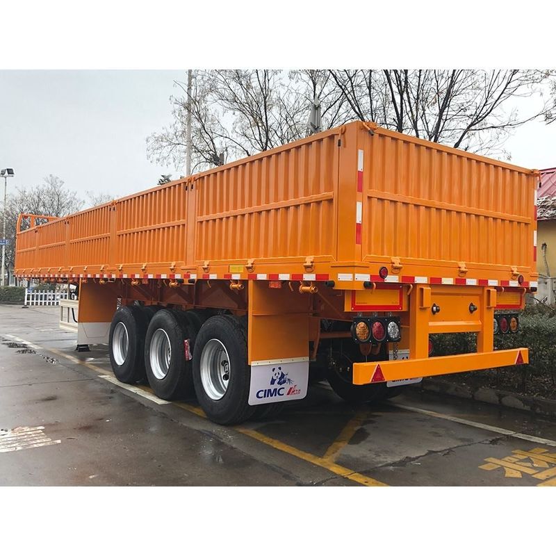 SHACMAN Fence CIMC 3 Axles Fence Cargo Semi Trailer 60 Tons With Container Twist Lock